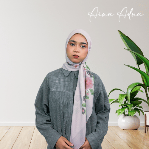 CREAM WITH BROWN FLOWERS